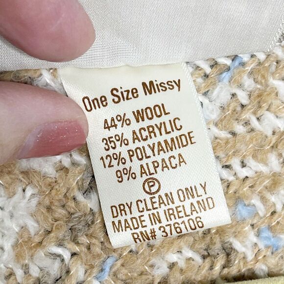 Boyne Valley Weavers‎ Poncho Women’s One size Ireland Wool Alpaca cape fringe - Picture 4 of 6